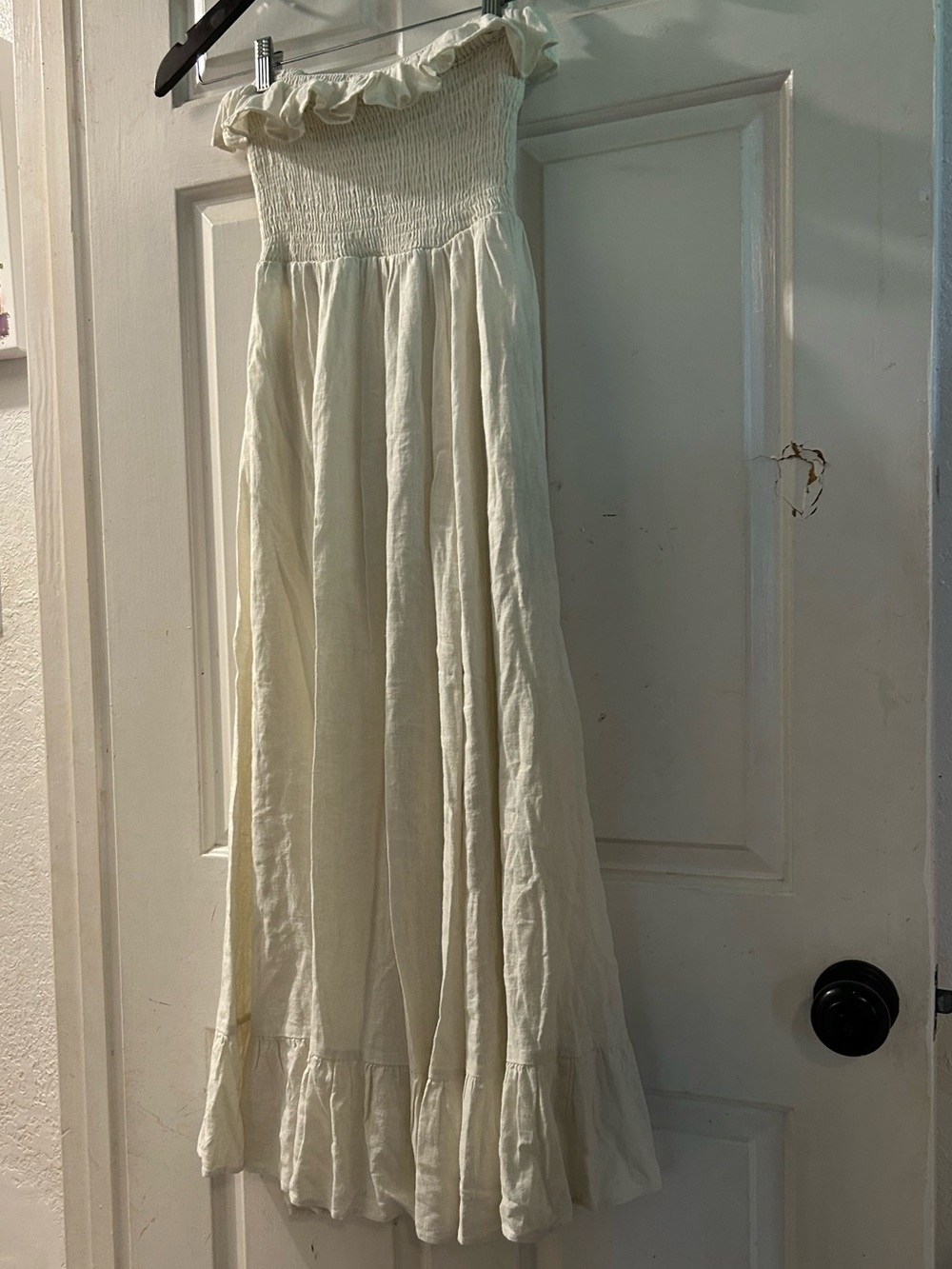 Free People Cream Strapless Smocked Maxi Dress - Picture 3 of 3